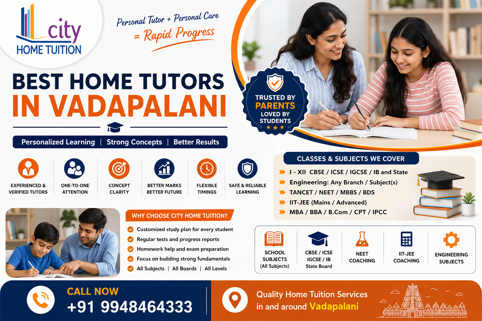 Home Tutors in EDI Bazaar Home Tutors in Vadapalani