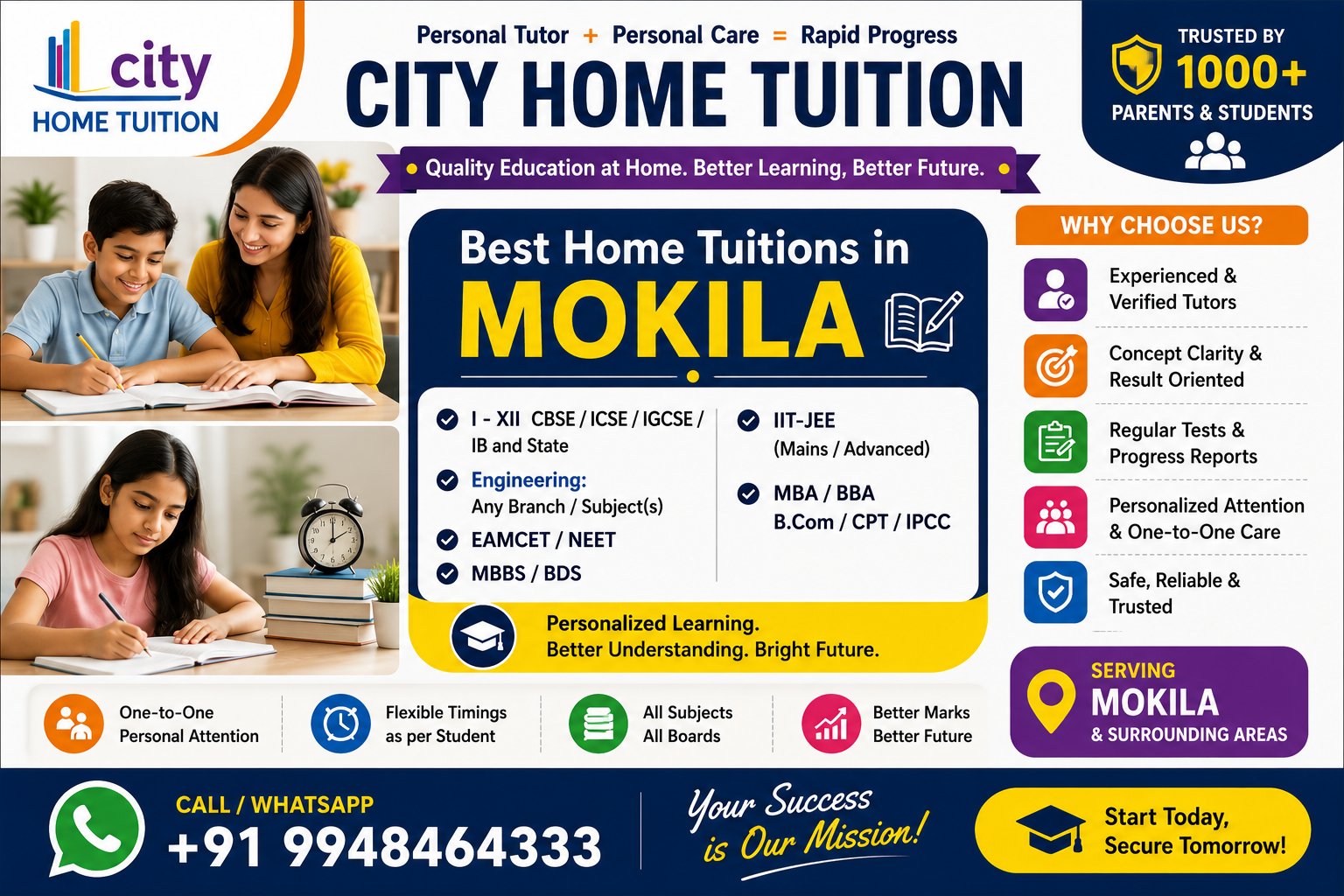 Home Tutors in Mokila, Kollur Home Tutors in Mokila